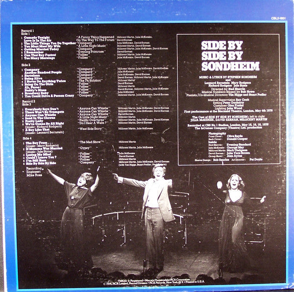 Millicent Martin, Julia McKenzie (2), David Kernan Directed By Ned Sherrin - Side By Side By Sondheim - LP