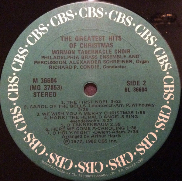 The Mormon Tabernacle Choir* - The Greatest Hits Of Christmas - LP