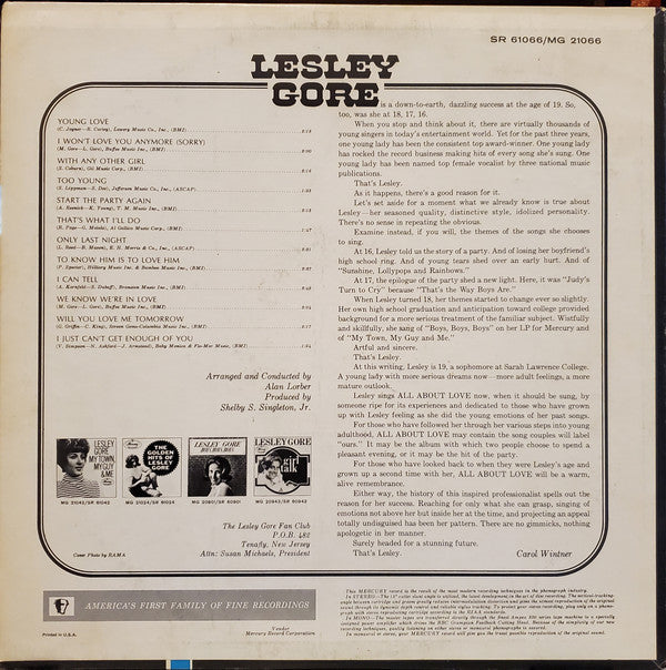 Lesley Gore - Sings All About Love - LP