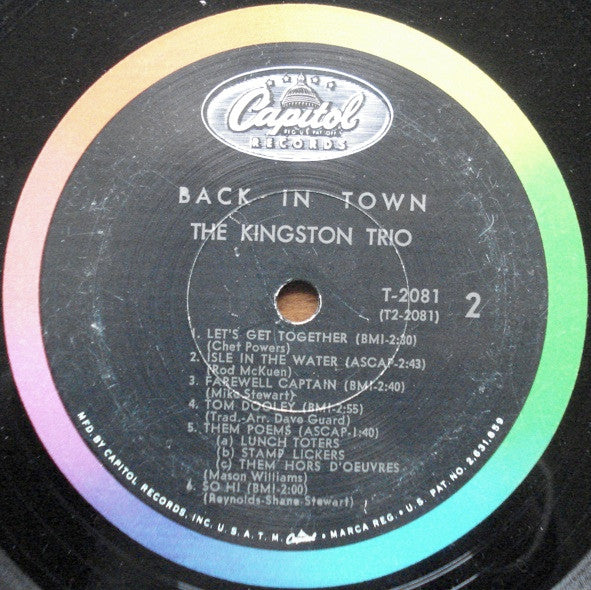 The Kingston Trio* - Back In Town - LP