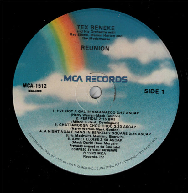 Tex Beneke And His Orchestra With Ray Eberle, Marion Hutton And The Modernaires - Reunion - LP
