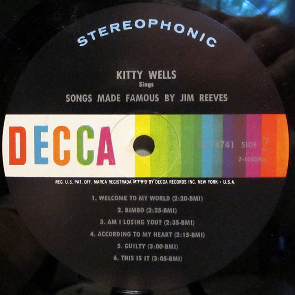 Kitty Wells - Songs Made Famous By Jim Reeves - LP