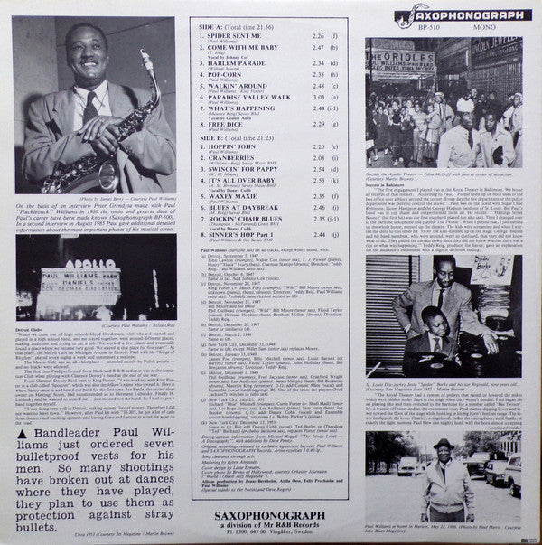 Paul Williams And His Hucklebuckers* - Spider Sent Me - LP
