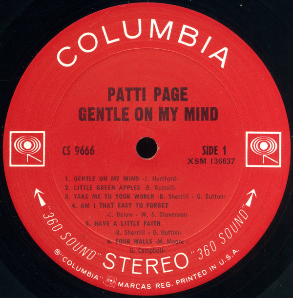 Patti Page - Gentle On My Mind - LP