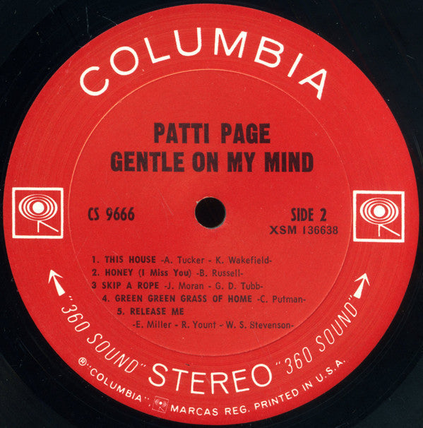 Patti Page - Gentle On My Mind - LP