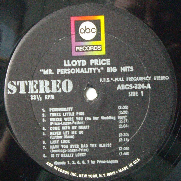 Lloyd Price - "Mr Personality's" 15 Big Hits - LP
