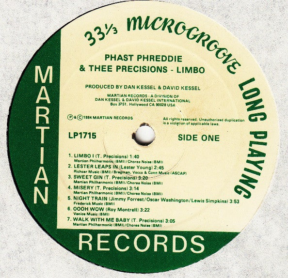 Phast Phreddie & Thee Precisions - Limbo - LP