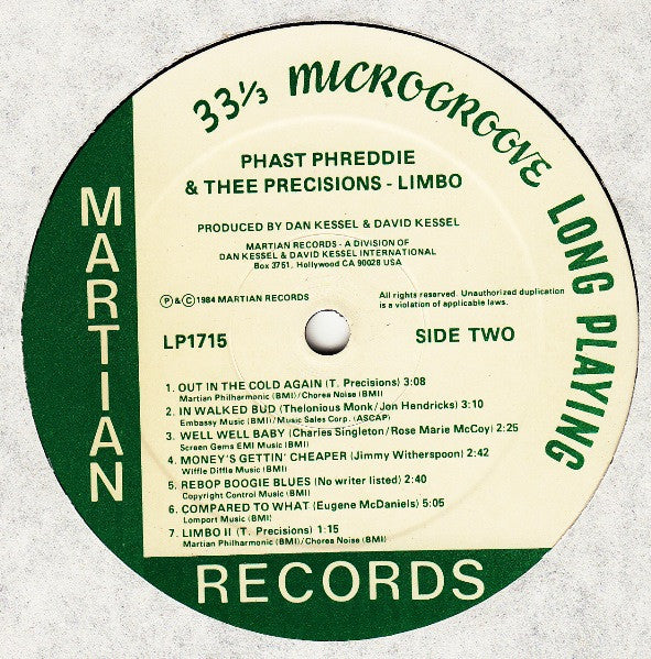 Phast Phreddie & Thee Precisions - Limbo - LP