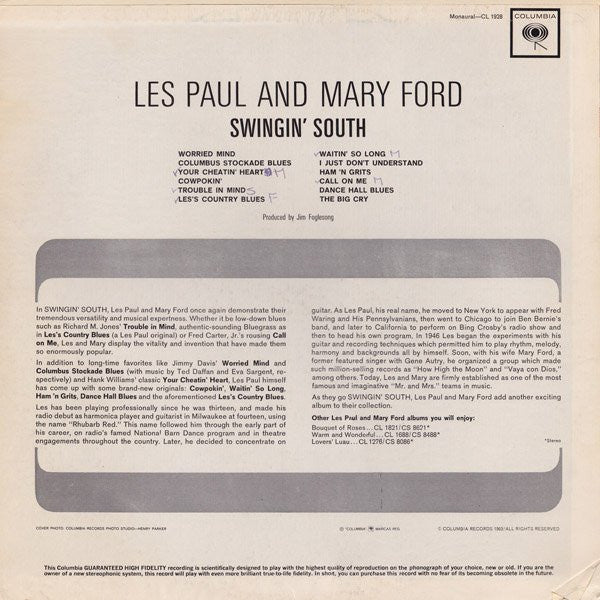 Les Paul & Mary Ford - Swingin' South - LP