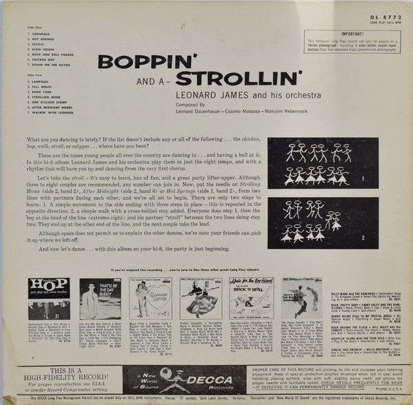 Leonard James And His Orchestra - Boppin' And  A-Strollin'