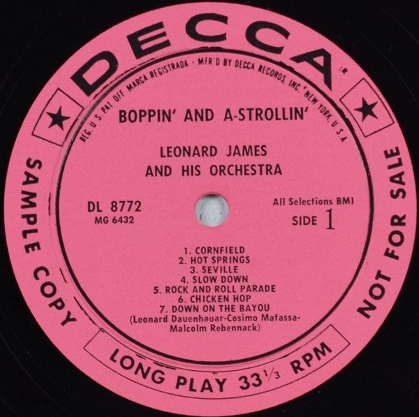 Leonard James And His Orchestra - Boppin' And  A-Strollin'