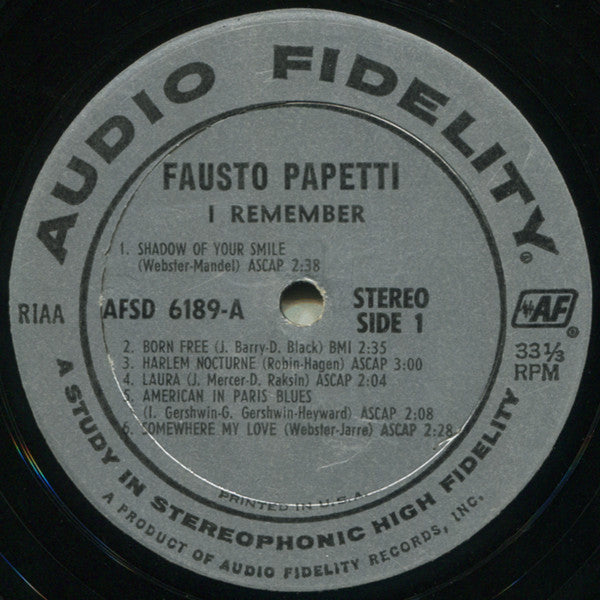 Fausto Papetti - I Remember - LP