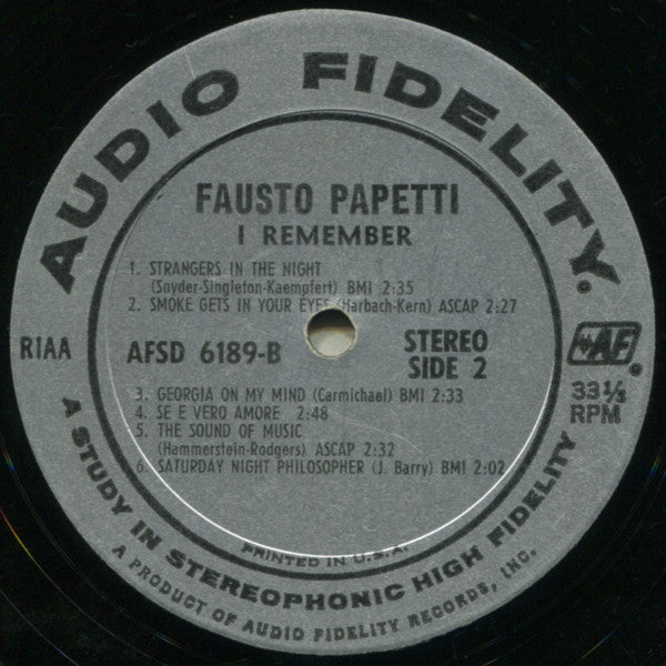 Fausto Papetti - I Remember - LP