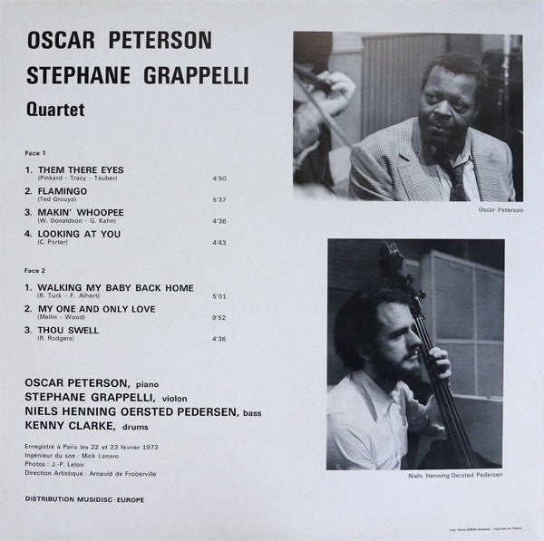 Oscar Peterson - Stephane Grappelli Quartet* Featuring Niels O.H. Pedersen* - Kenny Clarke - Oscar Peterson - Stéphane Grappelli Quartet Vol. 1 - LP