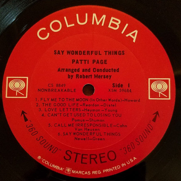 Patti Page - Say Wonderful Things - LP