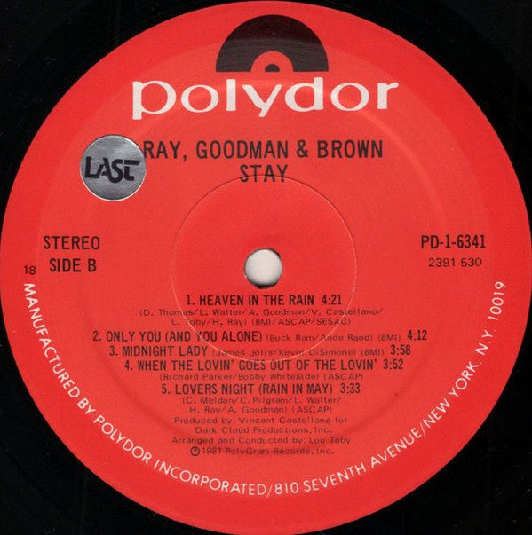 Ray, Goodman & Brown - Stay - LP