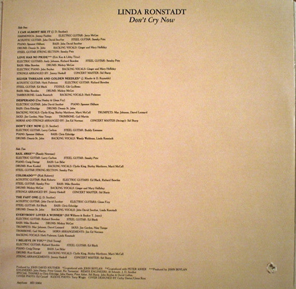 Linda Ronstadt - Don't Cry Now - LP