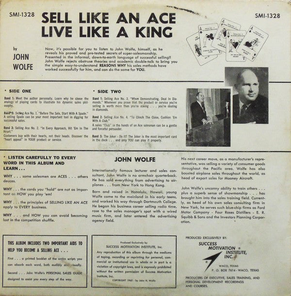 John Wolfe  - Sell Like An Ace...Live Like A King - LP