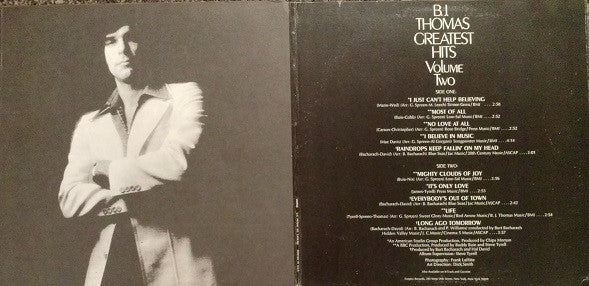 B.J. Thomas - Greatest Hits Volume Two - LP