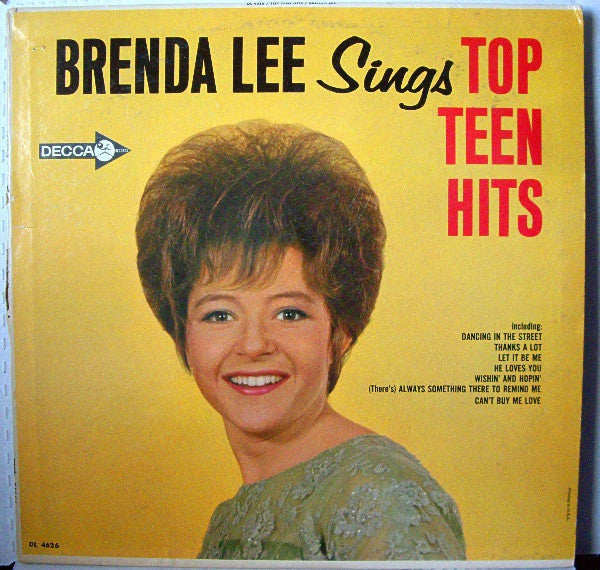 Brenda Lee - Brenda Lee Sings Top Teen Hits - LP