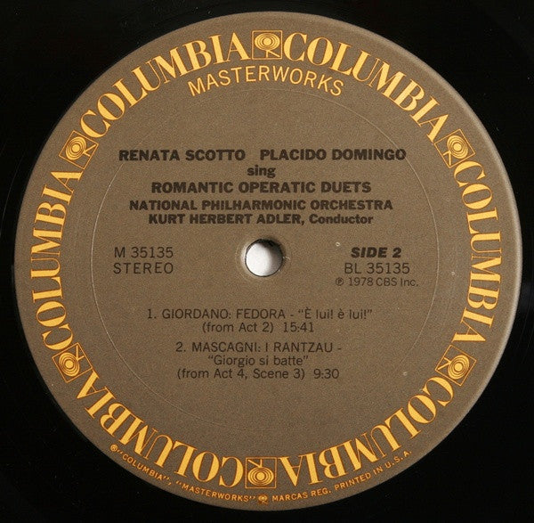 Renata Scotto And Placido Domingo With National Philharmonic Orchestra, Kurt Herbert Adler - Sing Romantic Opera Duets - LP