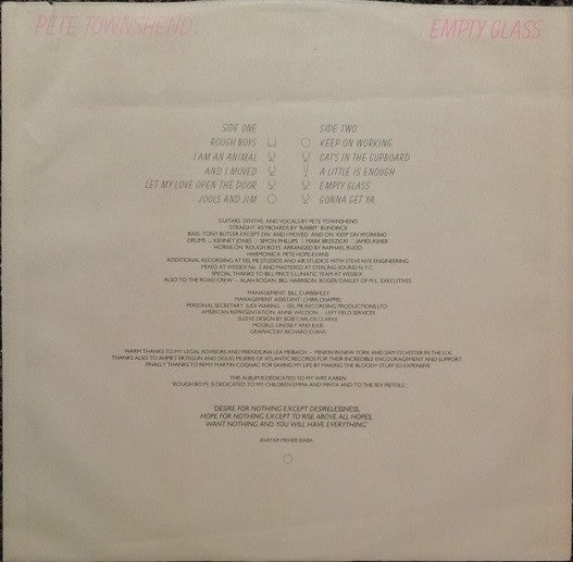 Pete Townshend - Empty Glass - LP