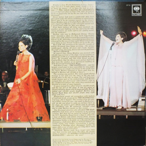 Barbra Streisand - A Happening In Central Park - LP