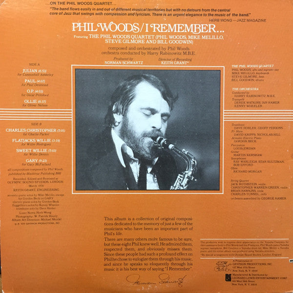 Phil Woods - I Remember... - LP