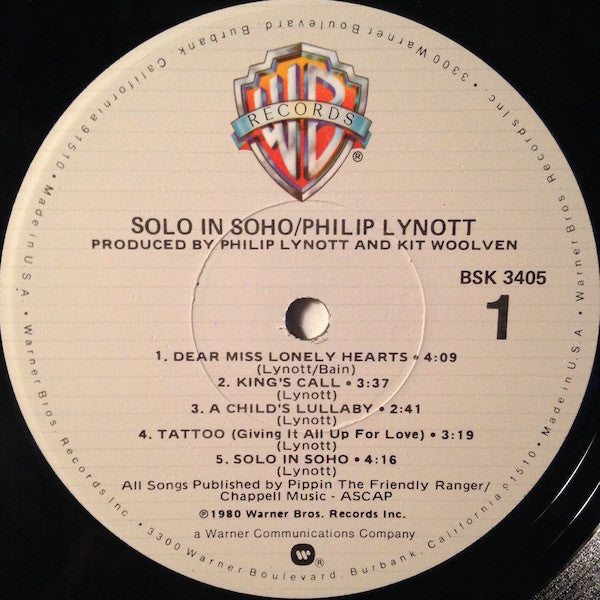 Philip Lynott* - Solo In Soho - LP