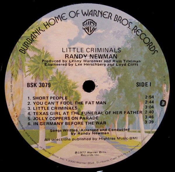 Randy Newman - Little Criminals - LP