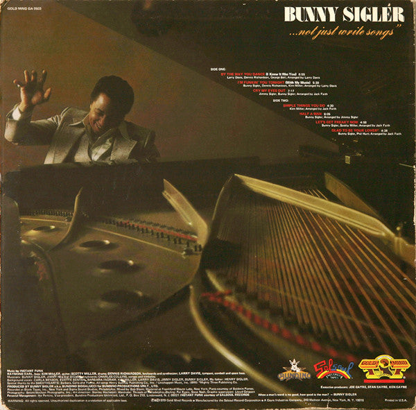 Bunny Sigler - I've Always Wanted To Sing...Not Just Write Songs - LP