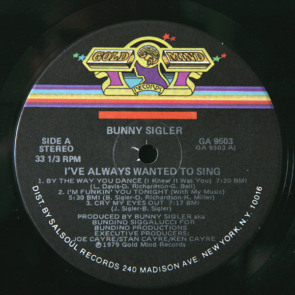 Bunny Sigler - I've Always Wanted To Sing...Not Just Write Songs - LP