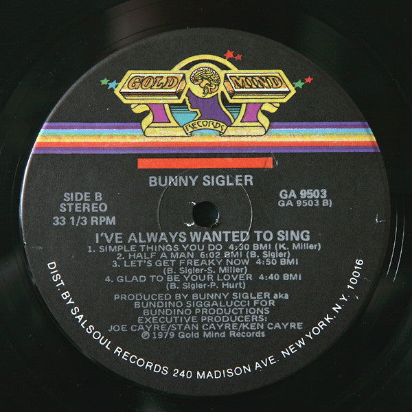 Bunny Sigler - I've Always Wanted To Sing...Not Just Write Songs - LP
