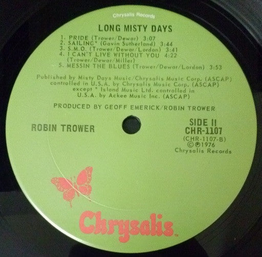 Robin Trower - Long Misty Days - LP