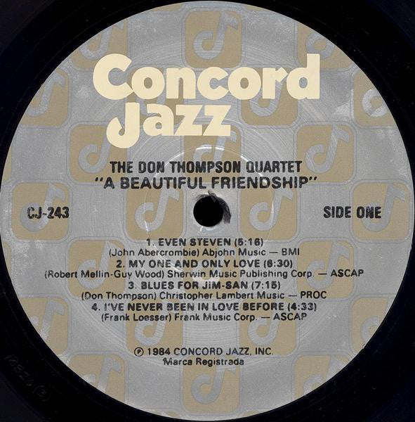 The Don Thompson Quartet - A Beautiful Friendship - LP