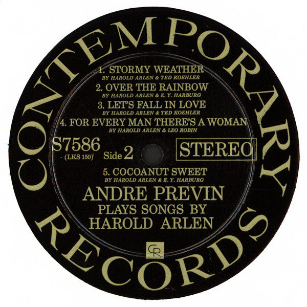 André Previn Plays Songs By Harold Arlen - André Previn Plays Songs By Harold Arlen - LP