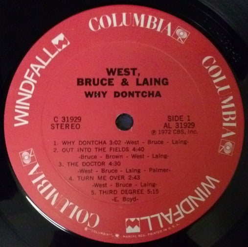 West, Bruce & Laing - Why Dontcha - LP