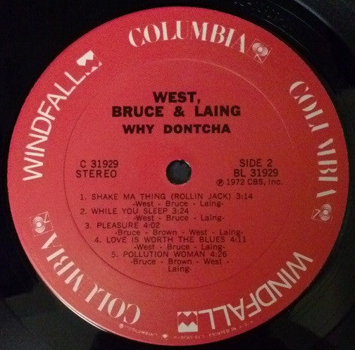 West, Bruce & Laing - Why Dontcha - LP