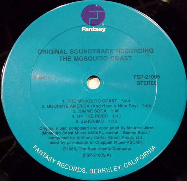 Maurice Jarre - The Mosquito Coast (Original Soundtrack Recording) - LP