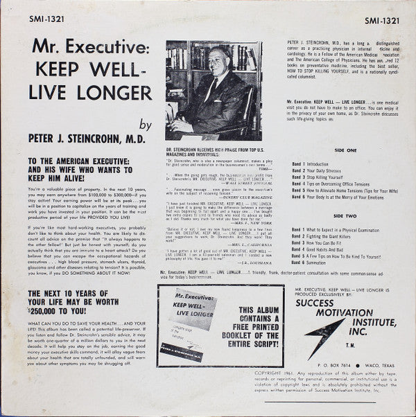 Peter J. Steincrohn, M.D. - Mr. Executive: Keep Well - Live Longer - LP