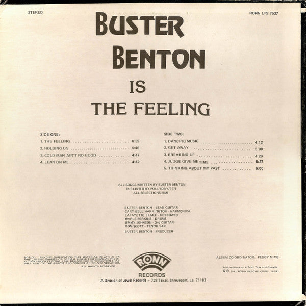 Buster Benton - Is The Feeling - LP