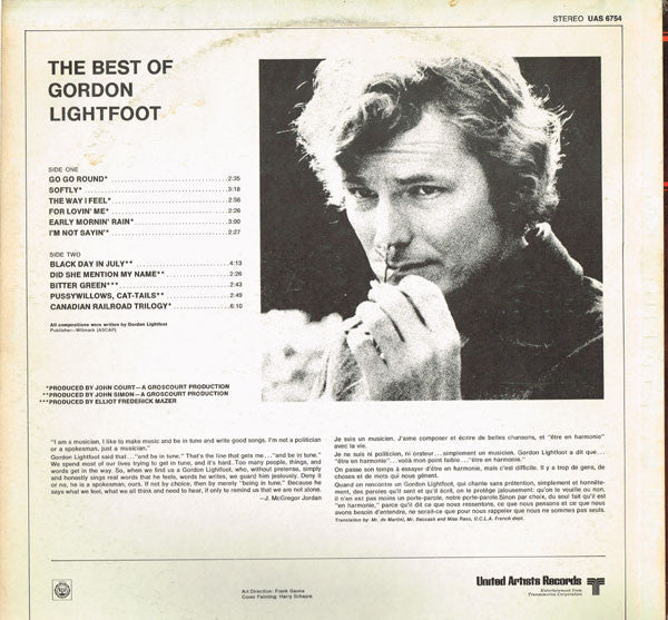 Gordon Lightfoot - The Best Of Gordon Lightfoot - LP