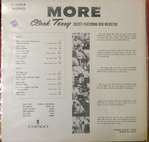 Clark Terry Sextet Featuring Ben Webster - More (Theme From Mondo Cane) - LP