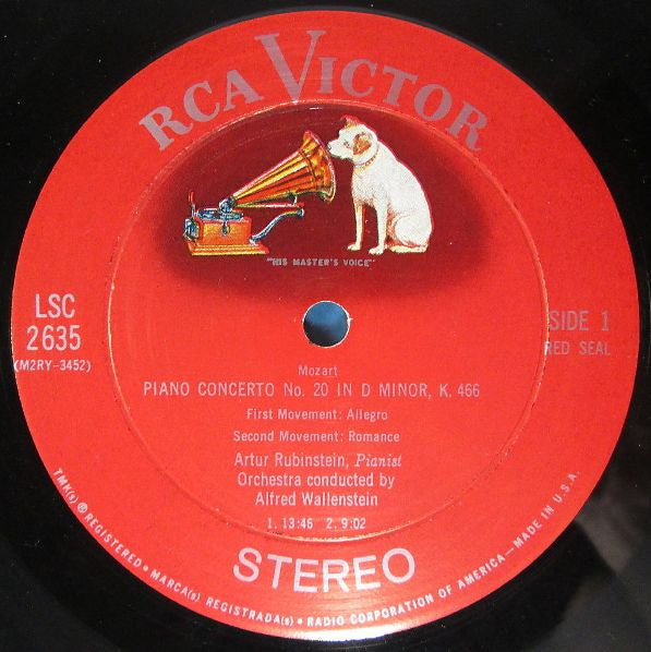 Rubinstein*, Alfred Wallenstein, Mozart*, Haydn* - Concerto No.20 / Andante And Variations In F Minor - LP