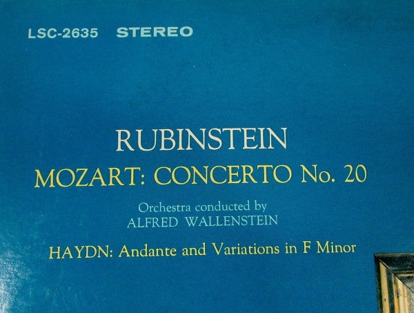 Rubinstein*, Alfred Wallenstein, Mozart*, Haydn* - Concerto No.20 / Andante And Variations In F Minor - LP