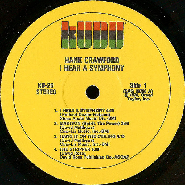 Hank Crawford - I Hear A Symphony - LP