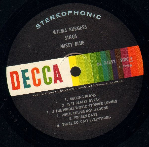 Wilma Burgess - Sings Misty Blue - LP