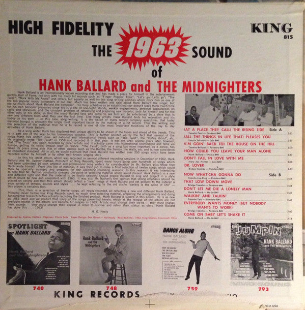 Hank Ballard And The Midnighters* - The 1963 Sound Of Hank Ballard And The Midnighters - LP