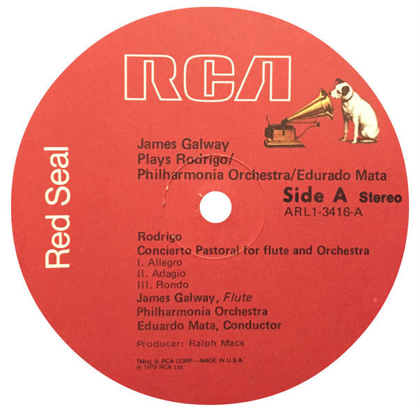 James Galway, Eduardo Mata, Philharmonia Orchestra - Plays Rodrigo Concierto Pastoral, Fantasia Para Un Gentilhombre - LP