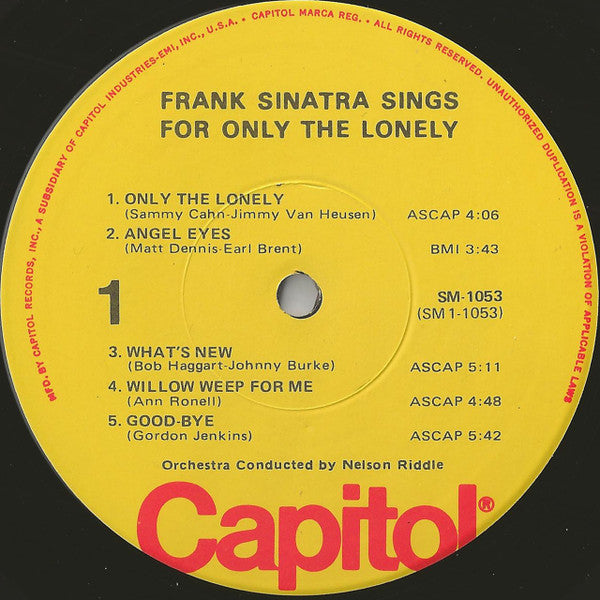 Frank Sinatra - Frank Sinatra Sings For Only The Lonely - LP